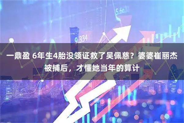 一鼎盈 6年生4胎没领证救了吴佩慈？婆婆崔丽杰被捕后，才懂她当年的算计