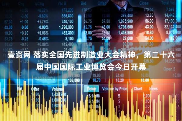 壹资网 落实全国先进制造业大会精神，第二十六届中国国际工业博览会今日开幕
